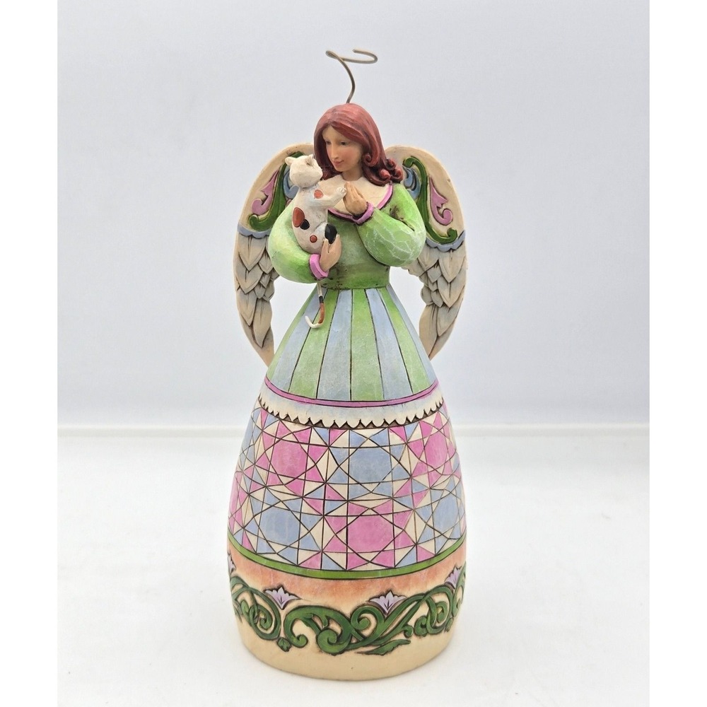 Jim Shore Heartwood Creek Contentment Is Divine Angel with Cat Figurine 4017635